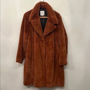 Avec Les Filles Chestnut Brown Teddy Coat
